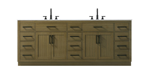 Elegant Lighting Alden Vanity Cabinet 4Dr11Dw 84 Inch W x 22 Inch D x 35 Inch H in Chestnut Brown Model: VF29784DMCB