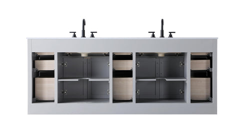Elegant Lighting Alden Vanity Cabinet 4Dr11Dw 84 Inch W x 22 Inch D x 35 Inch H in Grey Model: VF29784DGR