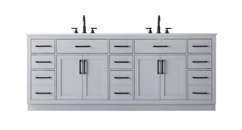 Elegant Lighting Alden Vanity Cabinet 4Dr11Dw 84 Inch W x 22 Inch D x 35 Inch H in Grey Model: VF29784DGR