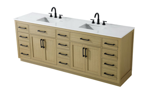 Elegant Lighting Alden Vanity Cabinet 4Dr11Dw 84 Inch W x 22 Inch D x 35 Inch H in Honey Brown Model: VF29784DMHB