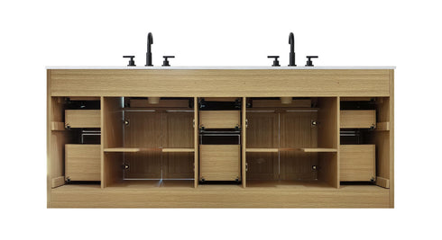 Elegant Lighting Alden Vanity Cabinet 4Dr11Dw 84 Inch W x 22 Inch D x 35 Inch H in Honey Brown Model: VF29784DMHB