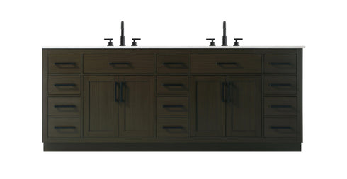 Elegant Lighting Alden Vanity Cabinet 4Dr11Dw 84 Inch W x 22 Inch D x 35 Inch H in Mocha Brown Model: VF29784DMMB