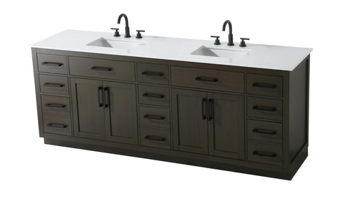 Elegant Lighting Alden Vanity Cabinet 4Dr11Dw 84 Inch W x 22 Inch D x 35 Inch H in Mocha Brown Model: VF29784DMMB
