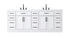 Elegant Lighting Alden Vanity Cabinet 4Dr11Dw 84 Inch W x 22 Inch D x 35 Inch H in White Model: VF29784DWH