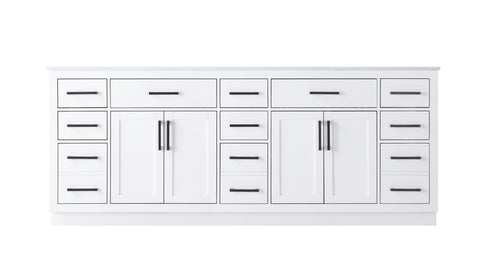Elegant Lighting Alden Vanity Cabinet 4Dr11Dw 84 Inch W x 22 Inch D x 35 Inch H in White Model: VF29784DWH