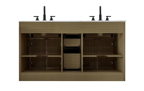 Elegant Lighting Alden Vanity Cabinet 4Dr5Dw 60 Inch W x 22 Inch D x 35 Inch H in Chestnut Brown Model: VF29760DMCB
