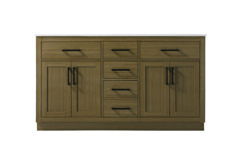 Elegant Lighting Alden Vanity Cabinet 4Dr5Dw 60 Inch W x 22 Inch D x 35 Inch H in Chestnut Brown Model: VF29760DMCB