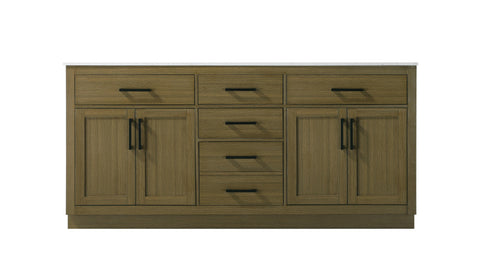 Elegant Lighting Alden Vanity Cabinet 4Dr5Dw 72 Inch W x 22 Inch D x 35 Inch H in Chestnut Brown Model: VF29772DMCB