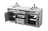 Elegant Lighting Alden Vanity Cabinet 4Dr5Dw 72 Inch W x 22 Inch D x 35 Inch H in Grey Model: VF29772DGR