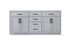 Elegant Lighting Alden Vanity Cabinet 4Dr5Dw 72 Inch W x 22 Inch D x 35 Inch H in Grey Model: VF29772DGR