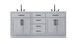 Elegant Lighting Alden Vanity Cabinet 4Dr5Dw 72 Inch W x 22 Inch D x 35 Inch H in Grey Model: VF29772DGR