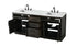 Elegant Lighting Alden Vanity Cabinet 4Dr5Dw 72 Inch W x 22 Inch D x 35 Inch H in Mocha Brown Model: VF29772DMMB