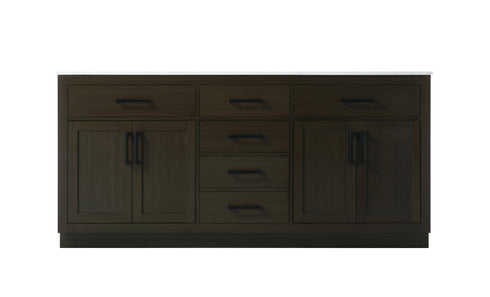 Elegant Lighting Alden Vanity Cabinet 4Dr5Dw 72 Inch W x 22 Inch D x 35 Inch H in Mocha Brown Model: VF29772DMMB