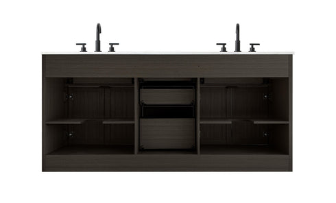 Elegant Lighting Alden Vanity Cabinet 4Dr5Dw 72 Inch W x 22 Inch D x 35 Inch H in Mocha Brown Model: VF29772DMMB