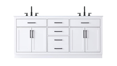 Elegant Lighting Alden Vanity Cabinet 4Dr5Dw 72 Inch W x 22 Inch D x 35 Inch H in White Model: VF29772DWH
