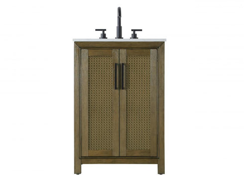 Elegant Lighting Alina 24 inch Single Bathroom Vanity in Chocolate Oak Model: VF29524CO