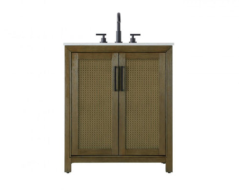Elegant Lighting Alina 30 inch Single Bathroom Vanity in Chocolate Oak Model: VF29530CO