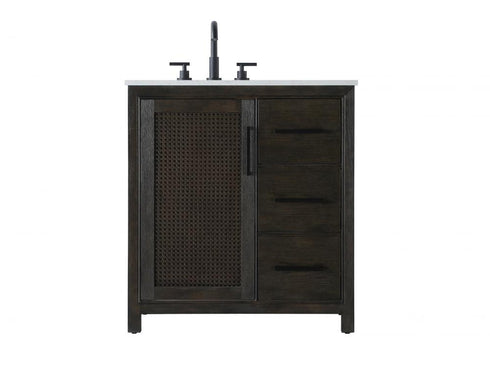Elegant Lighting Alina 32 inch Single Bathroom Vanity in Chocolate Oak Model: VF29532CO