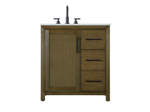 Elegant Lighting Alina 32 inch Single Bathroom Vanity in Chocolate Oak Model: VF29532CO