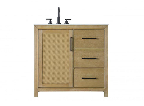 Elegant Lighting Alina 36 inch Single Bathroom Vanity in Chocolate Oak Model: VF29536CO