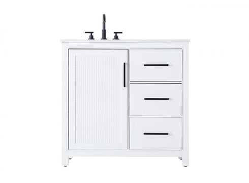 Elegant Lighting Alina 36 inch Single Bathroom Vanity in Chocolate Oak Model: VF29536CO