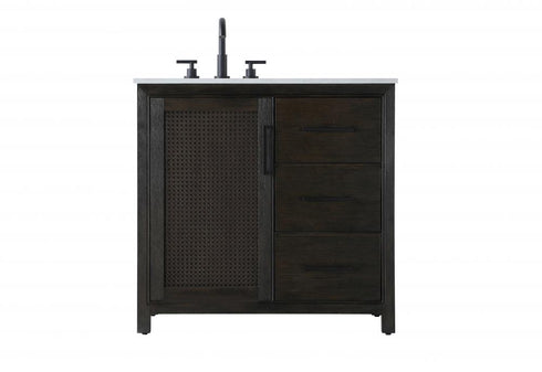 Elegant Lighting Alina 36 inch Single Bathroom Vanity in Chocolate Oak Model: VF29536CO