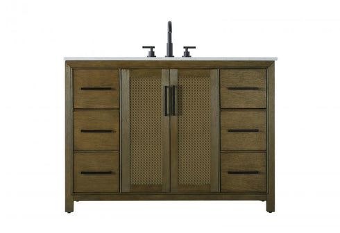 Elegant Lighting Alina 48 inch Single Bathroom Vanity in Chocolate Oak Model: VF29548CO