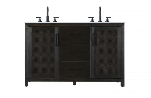 Elegant Lighting Alina 54 inch Double Bathroom Vanity in Chocolate Oak Model: VF29554DCO