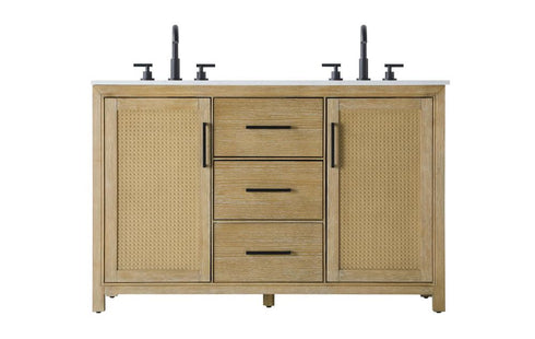 Elegant Lighting Alina 54 inch Double Bathroom Vanity in Chocolate Oak Model: VF29554DCO