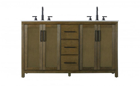 Elegant Lighting Alina 60 inch Double Bathroom Vanity in Chocolate Oak Model: VF29560DCO