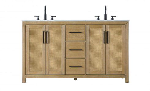 Elegant Lighting Alina 60 inch Double Bathroom Vanity in Chocolate Oak Model: VF29560DCO
