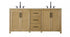 Elegant Lighting Alina 72 inch Double Bathroom Vanity in Chocolate Oak Model: VF29572DCO