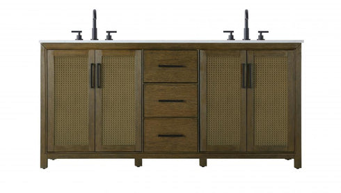 Elegant Lighting Alina 72 inch Double Bathroom Vanity in Chocolate Oak Model: VF29572DCO