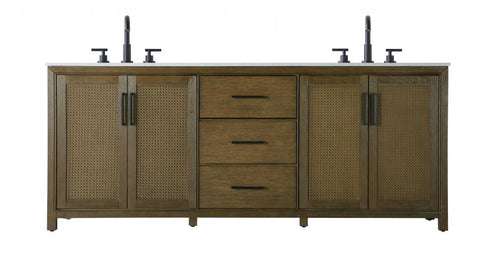 Elegant Lighting Alina 84 inch Double Bathroom Vanity in Chocolate Oak Model: VF29584DCO