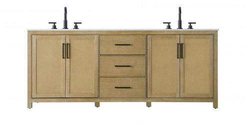 Elegant Lighting Alina 84 inch Double Bathroom Vanity in Chocolate Oak Model: VF29584DCO