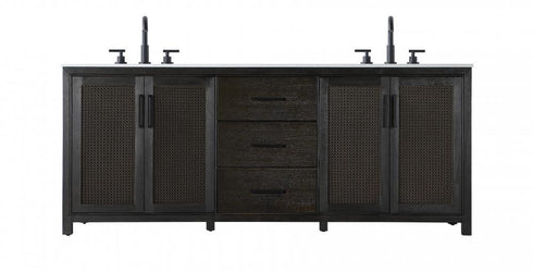 Elegant Lighting Alina 84 inch Double Bathroom Vanity in Chocolate Oak Model: VF29584DCO