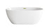 Elegant Lighting Allegra 59 inch Soaking Bathtub in Glossy White with Brushed Gold Trim Model: BT10759GW-BGD