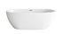 Elegant Lighting Allegra 67 inch Soaking Bathtub in Glossy White with Brushed Gold Trim Model: BT10767GW-BGD