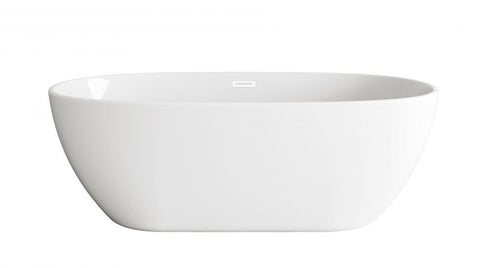 Elegant Lighting Allegra 67 inch Soaking Bathtub in Glossy White with Brushed Gold Trim Model: BT10767GW-BGD