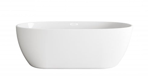 Elegant Lighting Allegra 77 inch Soaking Bathtub in Glossy White with Brushed Gold Trim Model: BT10770GW-BGD