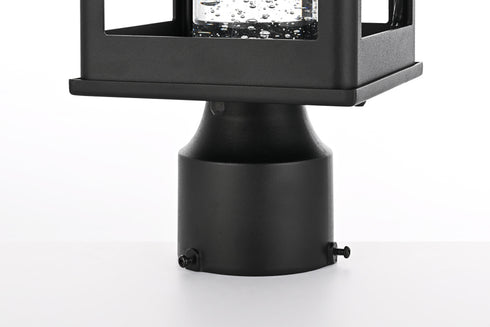 Elegant Lighting Amaris 18 inch LED Outdoor Post light in Black in Black and Clear Finish Model: OD604P18BK
