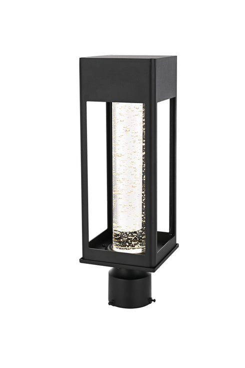 Elegant Lighting Amaris 18 inch LED Outdoor Post light in Black in Black and Clear Finish Model: OD604P18BK