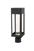 Elegant Lighting Amaris 18 inch LED Outdoor Post light in Black in Black and Clear Finish Model: OD604P18BK