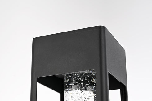 Elegant Lighting Amaris 18 inch LED Outdoor Post light in Black in Black and Clear Finish Model: OD604P18BK