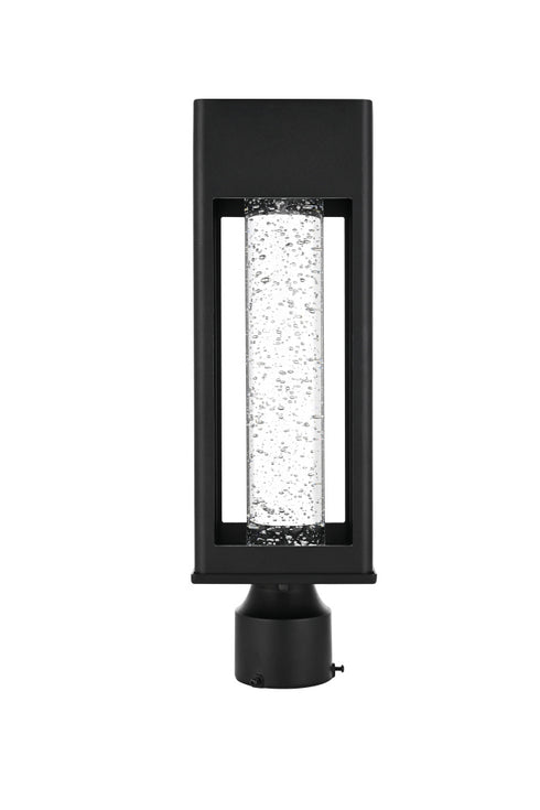 Elegant Lighting Amaris 18 inch LED Outdoor Post light in Black in Black and Clear Finish Model: OD604P18BK