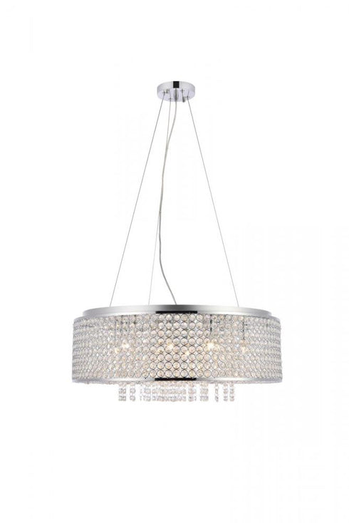 Elegant Lighting Amelie 4 light in Chrome Pendant Clear Royal Cut Crystal Model: V2914D12C/RC