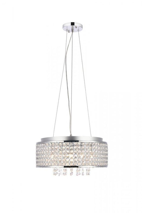 Elegant Lighting Amelie 4 light in Chrome Pendant Clear Royal Cut Crystal Model: V2914D12C/RC