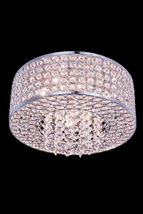 Elegant Lighting Amelie 4 light in Chrome Pendant Clear Royal Cut Crystal Model: V2914D12C/RC