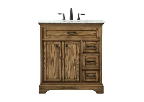 Elegant Lighting Americana 32 inch Single bathroom vanity in driftwood Model: VF15032DW