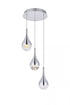 Elegant Lighting Amherst Collection LED 3 Light chandelier 12 Inch x 9 Inch chrome finish Model: 3803D12C
